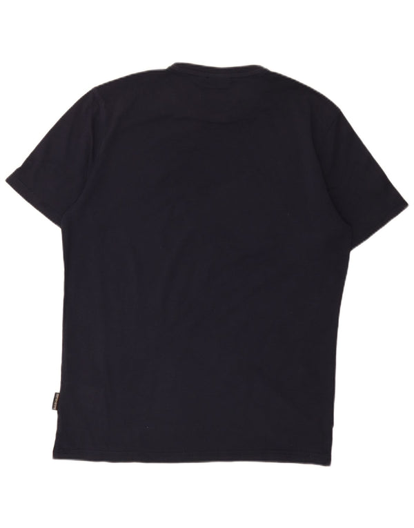 Napapijri Mens Geographic T-Shirt Top Medium Navy Blue Cotton