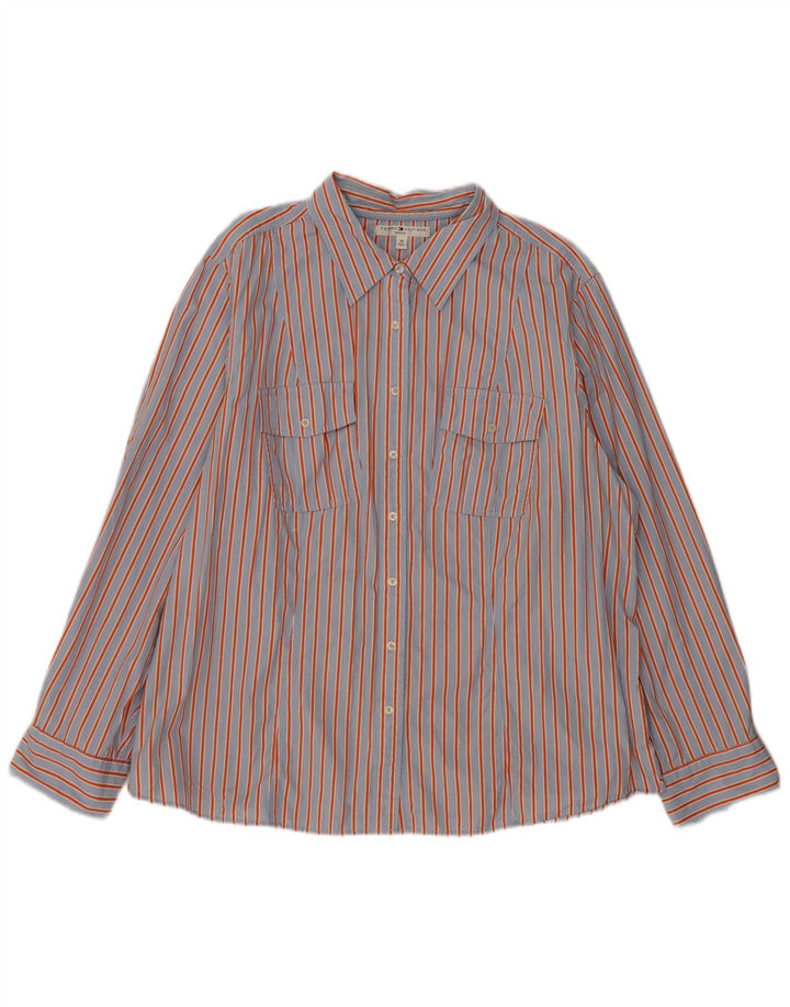TOMMY HILFIGER Γυναικείο πουκάμισο US 20 3XL Μπλε ριγέ βαμβακερό
