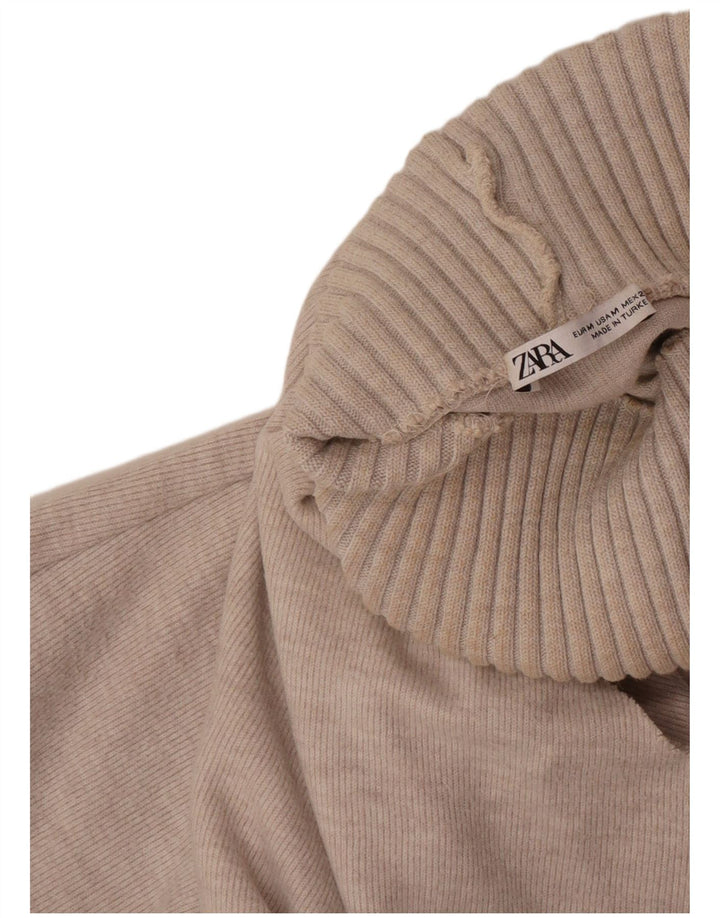 Zara Γυναικείο γιλέκο με ρολό τοπ UK 12 Medium Beige