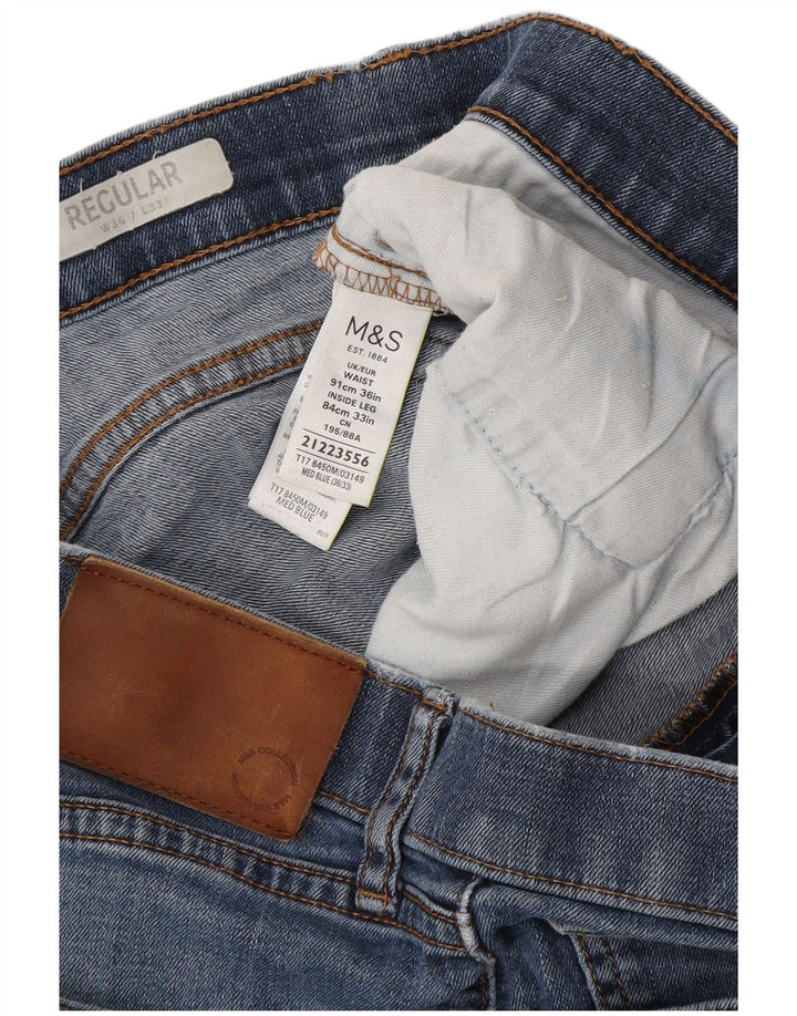 Ανδρικό τζιν κανονικό ίσιο Marks & Spencer W36 L33 Μπλε βαμβακερό