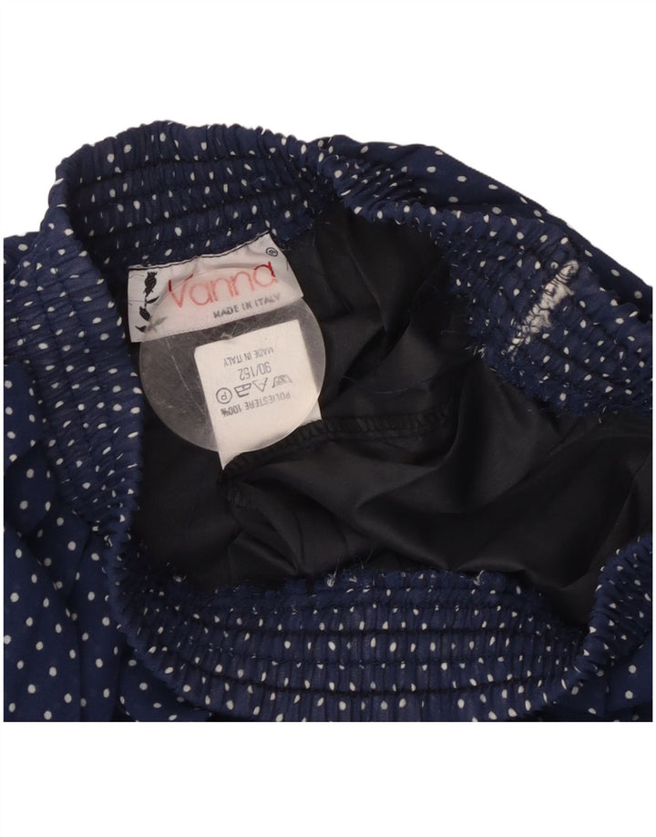 Vintage γυναικεία πλισέ φούστα W26 Small Navy Blue Pot Polyester