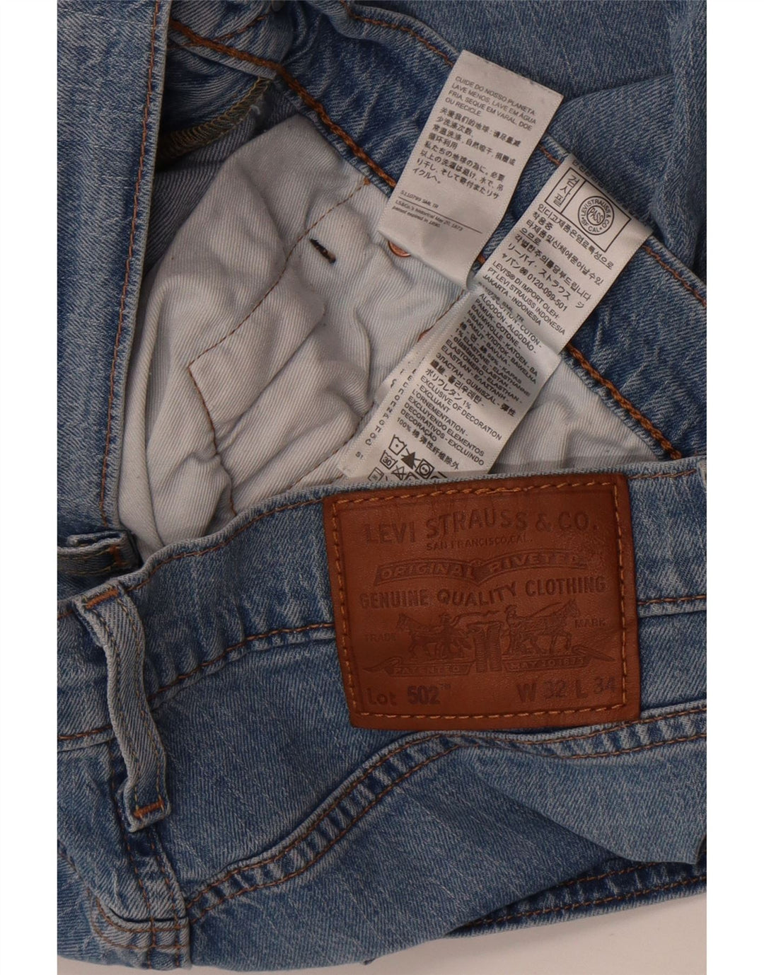 Levi's Mens 502 Tapered Jeans W32 L28 Blue Cotton