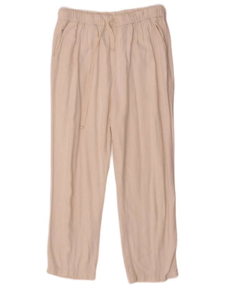 Zara Γυναικείο Παντελόνι με Καρφωτό Cropped Small W26 L23 Beige
