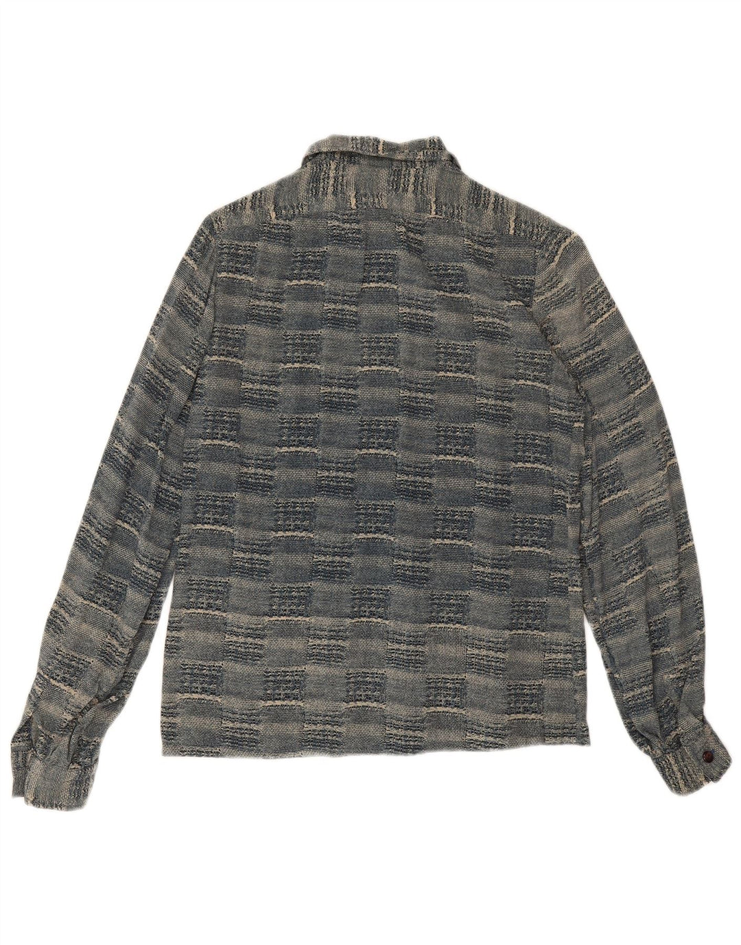 Vintage γυναικείο πουκάμισο UK 12 Medium Blue Geometric