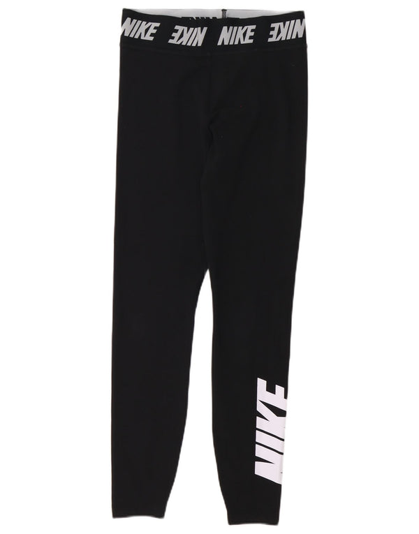 Γυναικεία γραφικά κολάν Nike UK 8 Μικρό μαύρο βαμβακερό