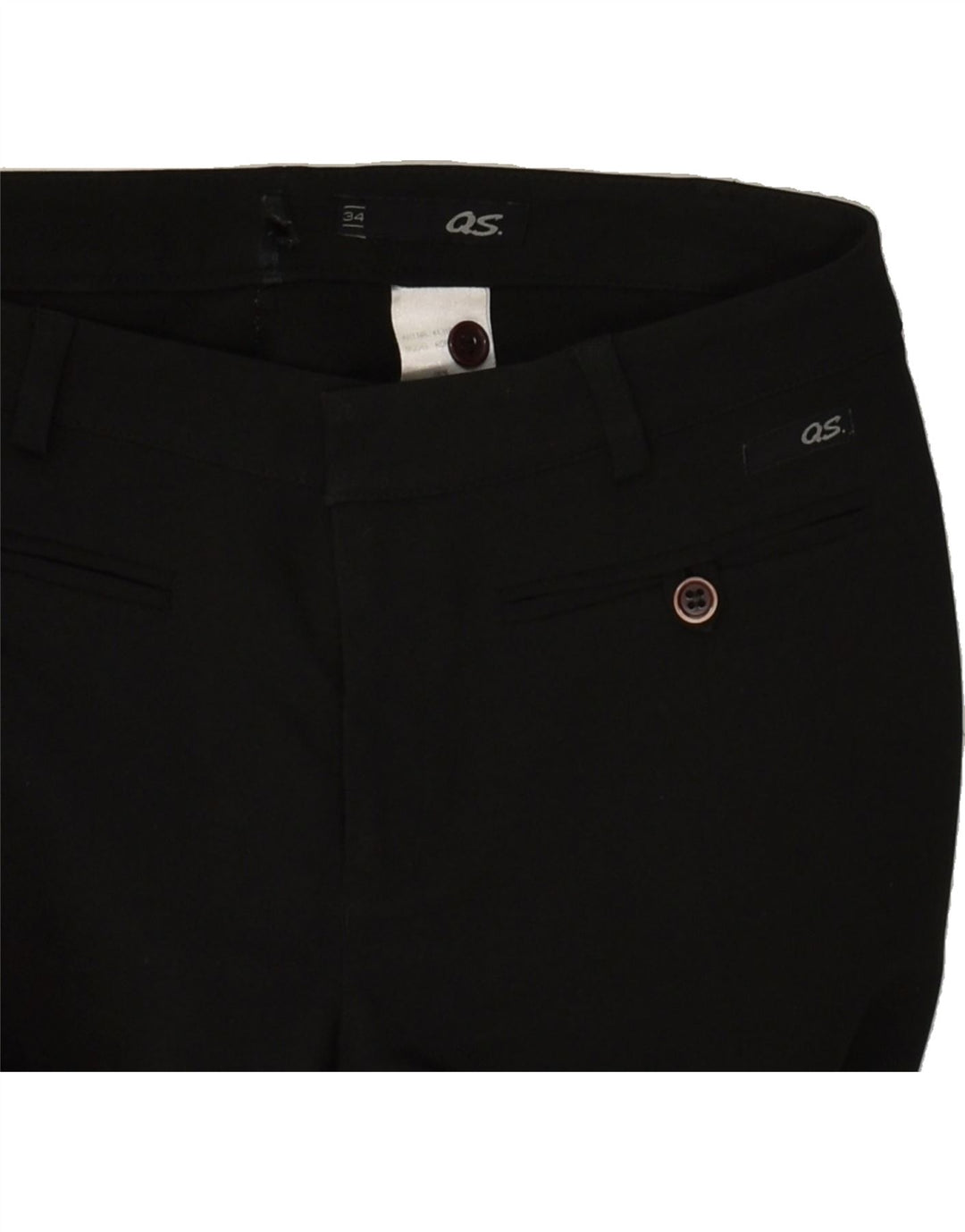 S.OLIVER Womens Flare Casual Trousers W26 L32  Black Polyester | Vintage S.Oliver | Thrift | Second-Hand S.Oliver | Used Clothing | Messina Hembry 