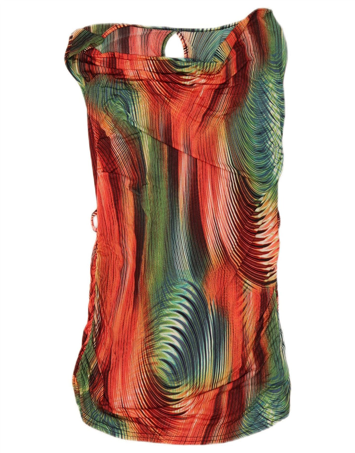Vintage Γυναικείο Abstract Pattern Basic φόρεμα UK 8 Small πολύχρωμο