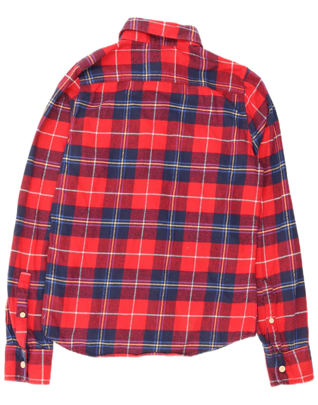 HOLLISTER Mens Flannel Shirt Small Red Check Cotton