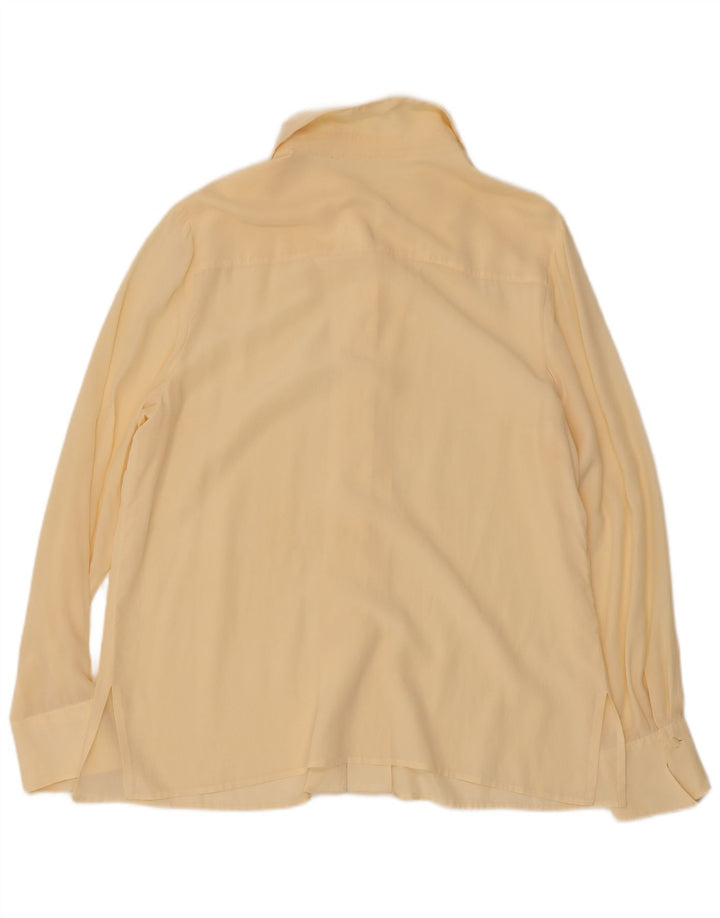 Vintage γυναικείο πουκάμισο μπλούζα UK 16 Large Off White