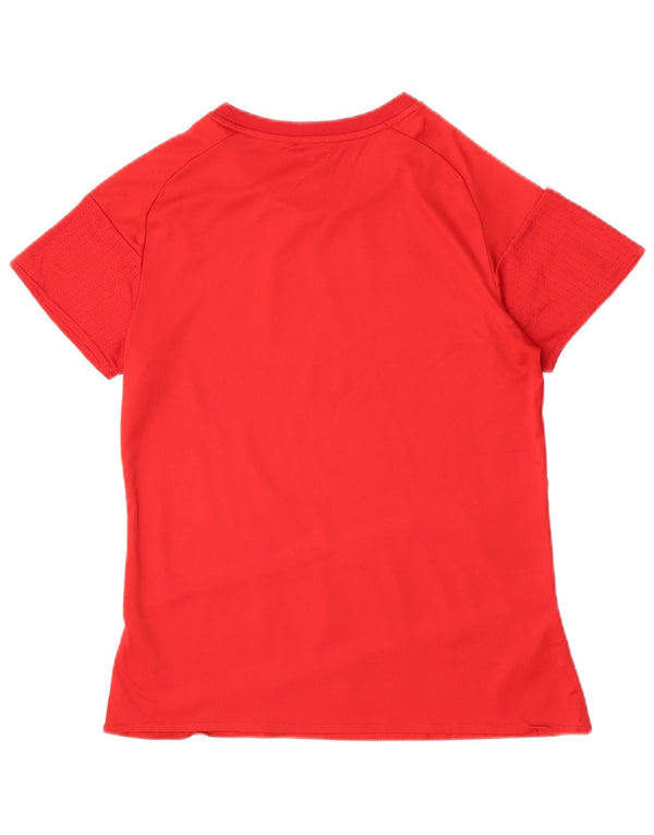 Γυναικείο γραφικό μπλουζάκι Adidas Top UK 12/14 Medium Red Polyester Sports