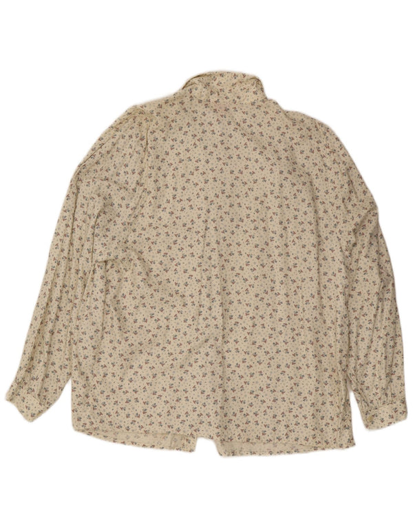 Vintage γυναικείο πουκάμισο IT 54 3XL Off White Floral
