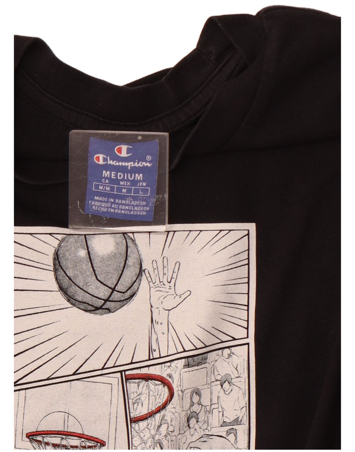 Ανδρικό γραφικό T-shirt CHAMPION Top Medium Μαύρο