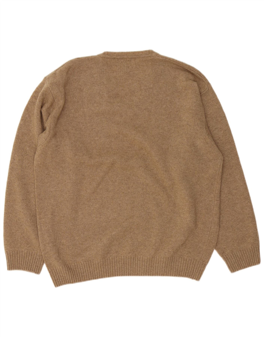 Sergio Tacchini Ανδρικό πουλόβερ με λαιμόκοψη με λαιμόκοψη μεγάλο καφέ μαλλί