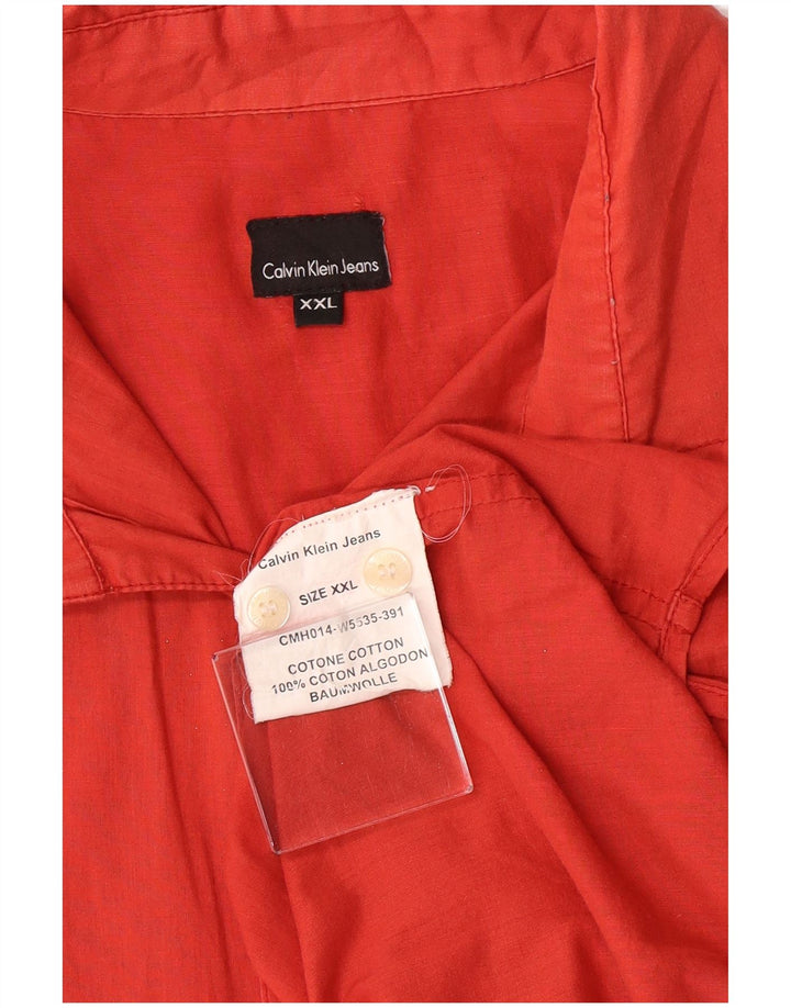 Ανδρικό πουκάμισο Calvin Klein Jeans 2XL κόκκινο βαμβακερό