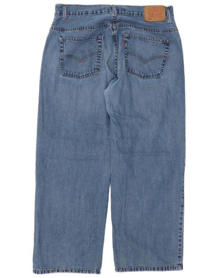 LEVI'S Boys 550 Relaxed Fit Straight Jeans 13-14 ετών W33 L28 Μπλε βαμβακερό