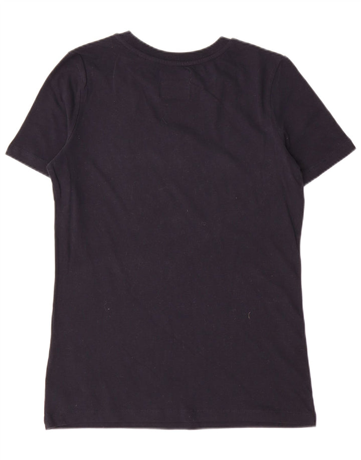 Γυναικείο T-Shirt SUPERDRY Top UK 8 Small μαύρο βαμβακερό
