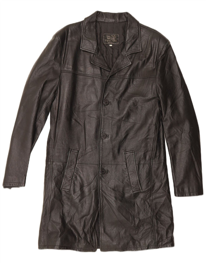 Vintage Ανδρικό Δερμάτινο Παλτό UK 38 Medium Black Leather