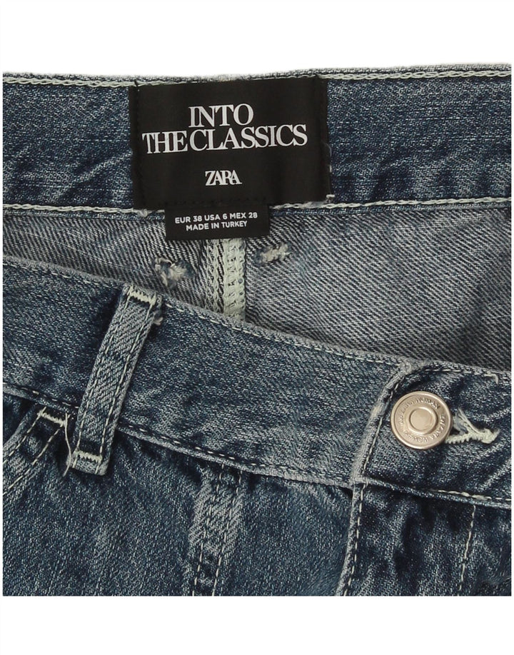 Zara Γυναικείο τζιν ξυλουργικό ίσιο EU 38 Small W28 L34 Μπλε