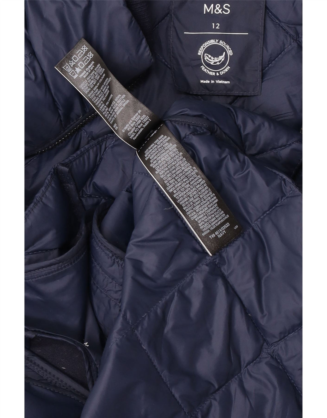 Marks & Spencer Γυναικείο καπιτονέ μπουφάν UK 12 Medium Navy Blue