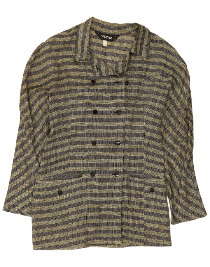 Κόμμα, Γυναικείο σακάκι με διπλό στήθος UK 14 Μεγάλο κίτρινο μαλλί