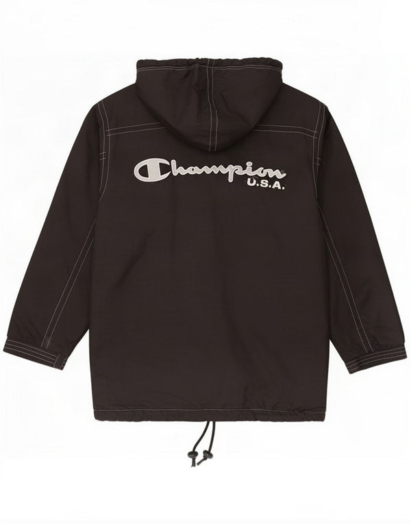 Champion Boys Graphic Hooded Windbreaker Jacket 13-14 Years Black