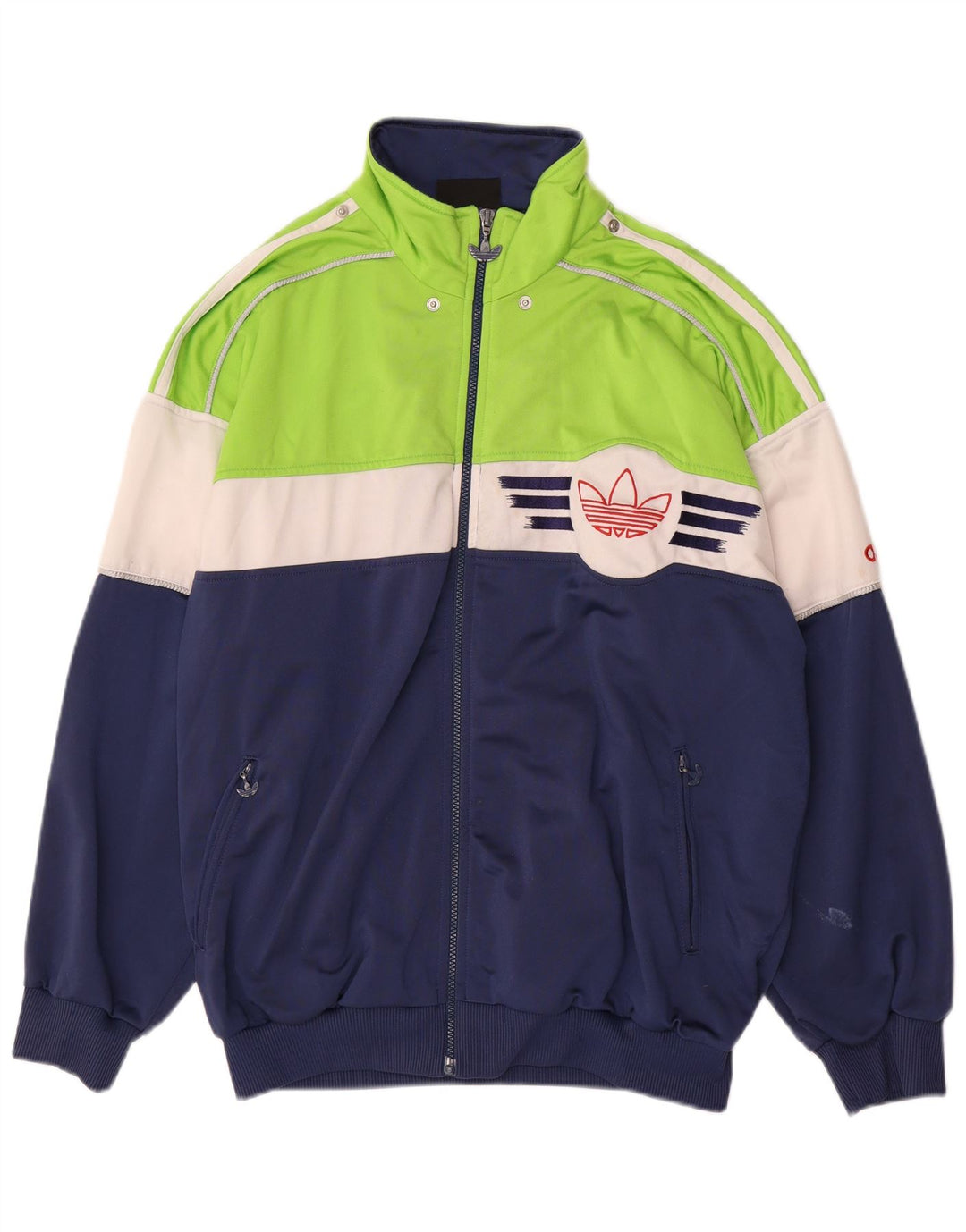 Ανδρική φόρμα ADIDAS Top Jacket UK 42/44 Large Navy Blue Colorblock