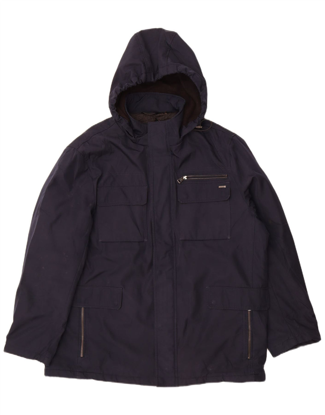 Ανδρικό μπουφάν με κουκούλα Calvin Klein UK 42 XL Navy Blue Polyester