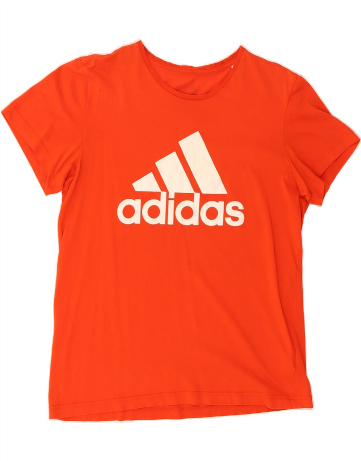 ADIDAS Mens Graphic T-Shirt Top Medium Orange Cotton Vintage Adidas and Second-Hand Adidas from Messina Hembry 