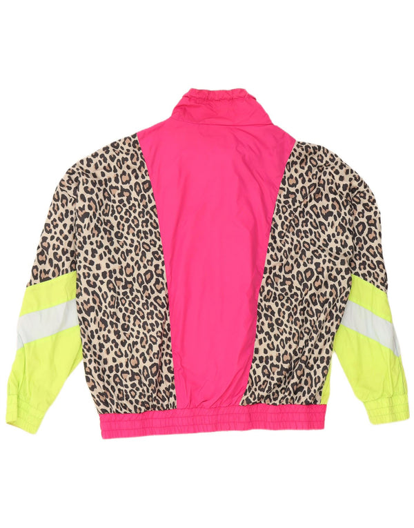 Vintage γυναικεία αθλητική φόρμα τοπ μπουφάν UK 18 XL πολύχρωμη στάμπα ζώων