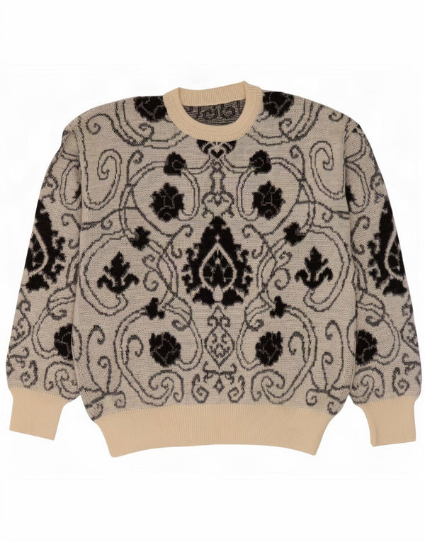 Vintage Ανδρικό πουλόβερ με λαιμόκοψη IT 52 Large Grey Paisley Wool