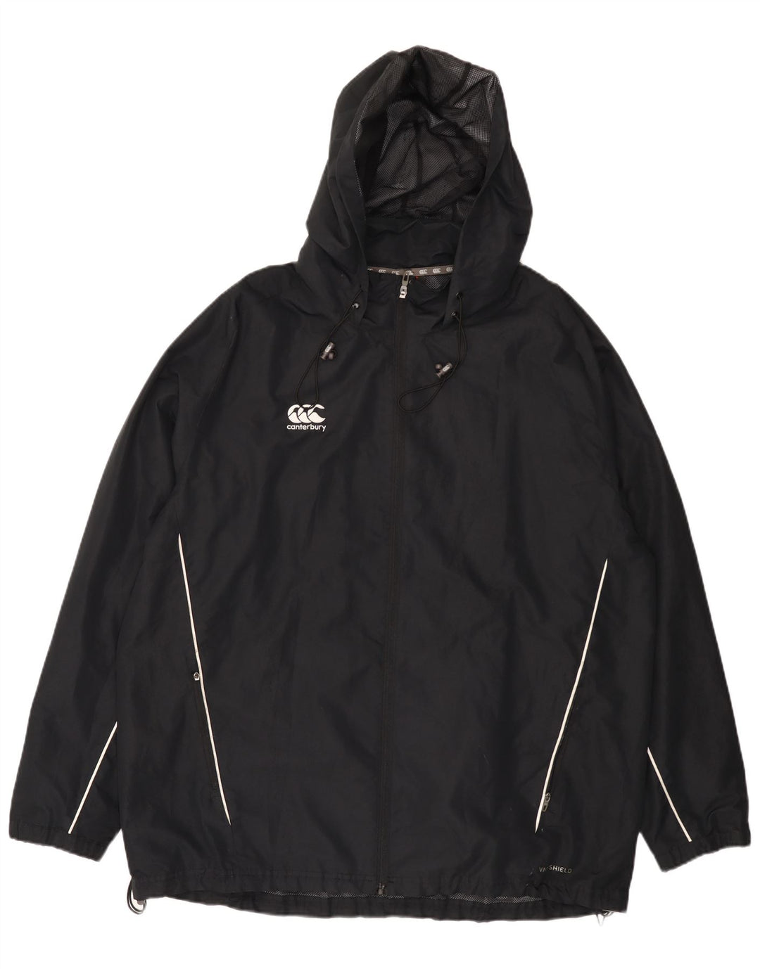Canterbury Ανδρικό μπουφάν βροχής με κουκούλα UK 46 3XL μαύρο πολυεστέρα