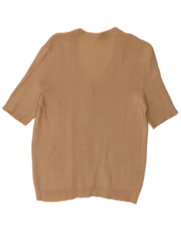 Vintage γυναικείο κοντομάνικο ζακέτα πουλόβερ UK 18 XL Μπεζ