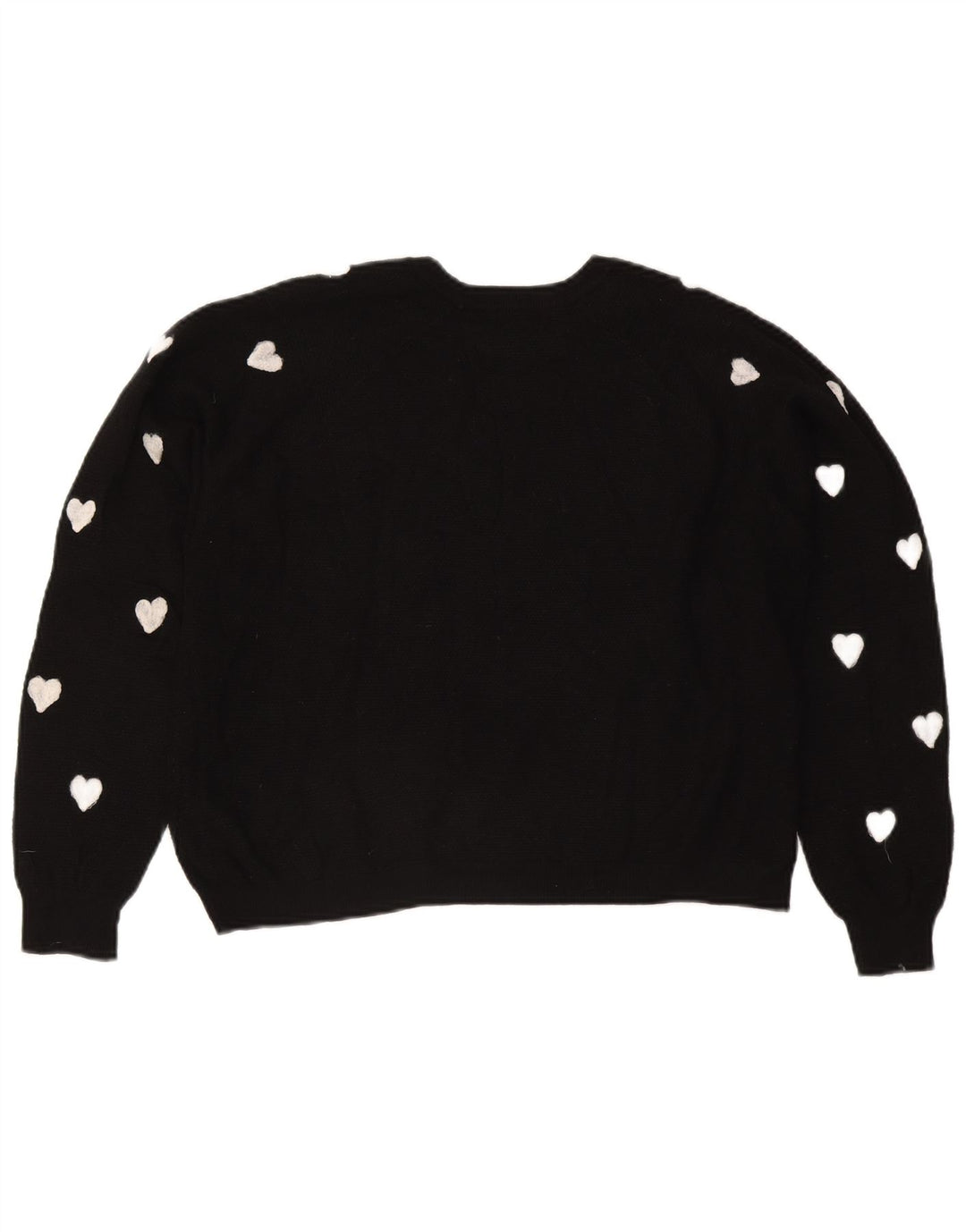 Topshop Γυναικείο Abstract Pattern Boat Neck Jumper πουλόβερ UK 16 Large Black