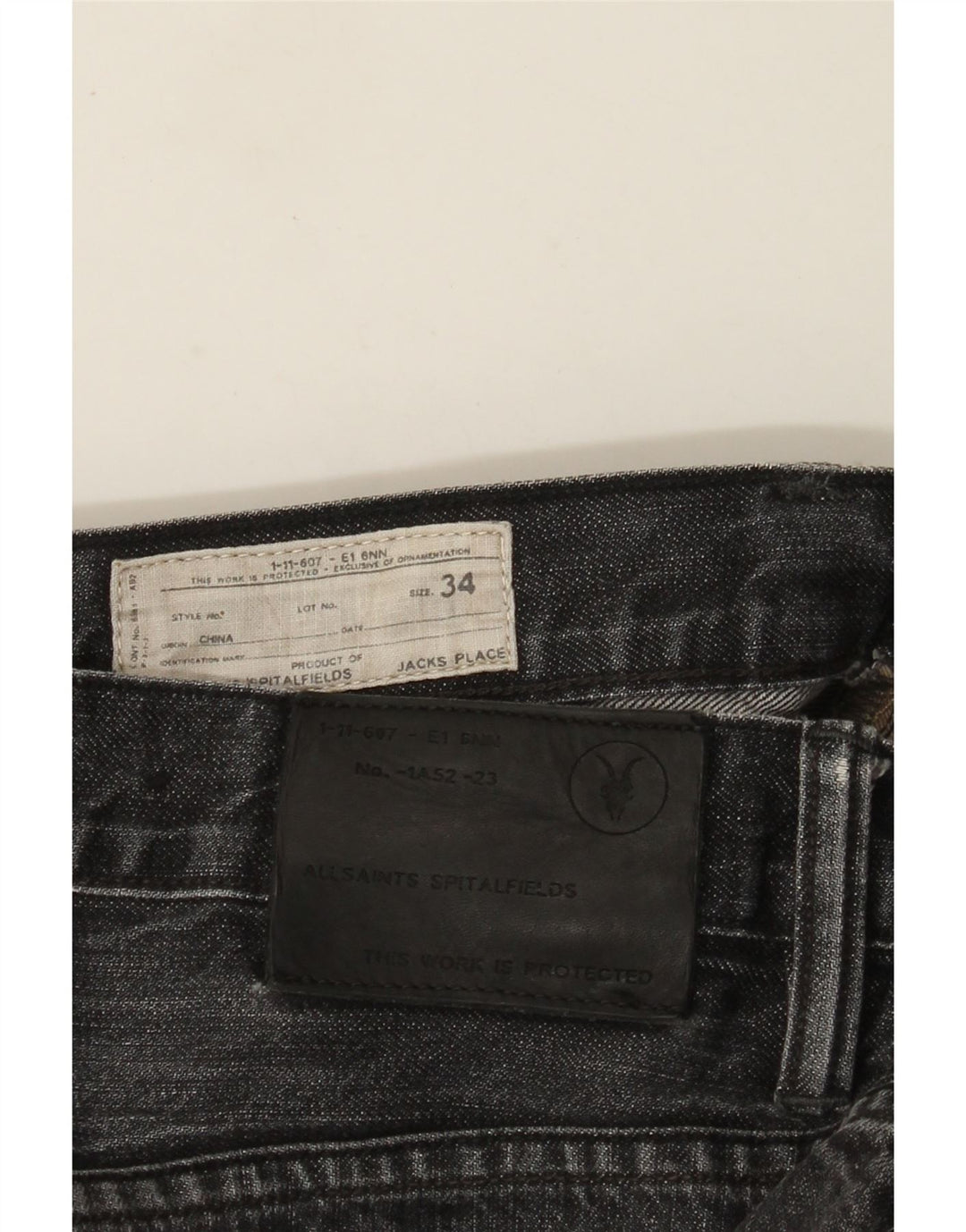 All Saints Ανδρικό Slim Jeans W34 L27 Μαύρο βαμβακερό