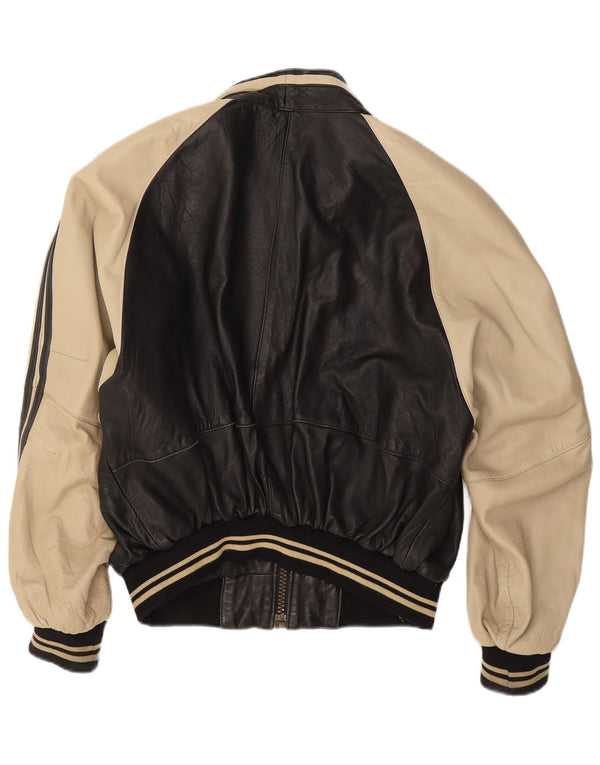 Vintage Ανδρικό Δερμάτινο Μπουφάν UK 38 Medium Black Colourblock Lambskin