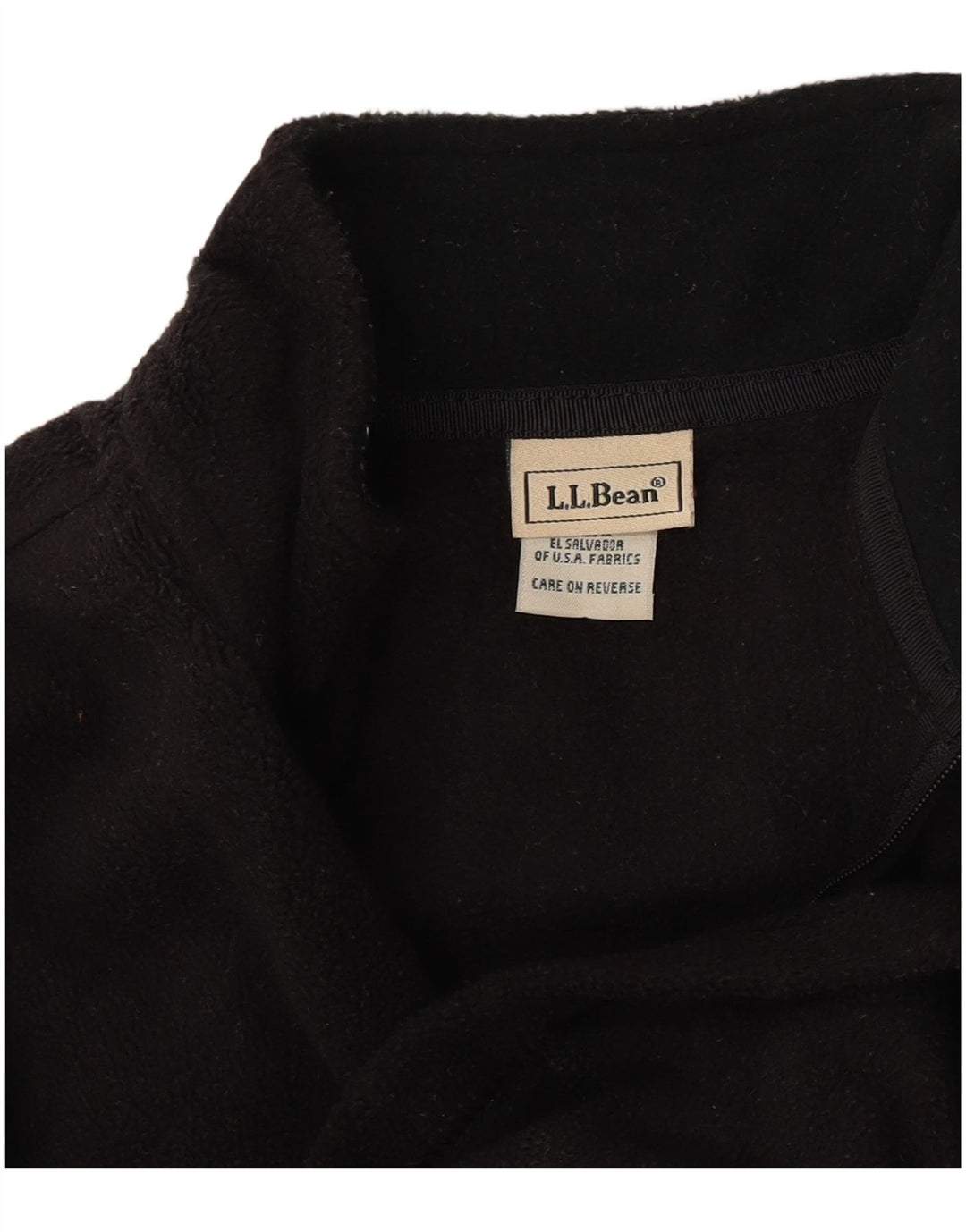 Γυναικείο φερμουάρ L.L.Bean Fleece Jumper UK 10 Small Black Polyester