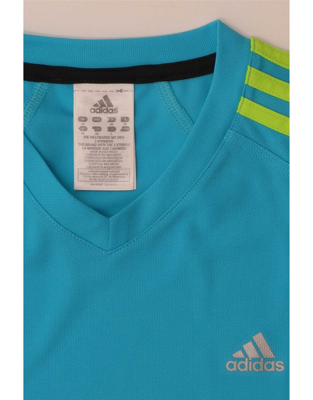 Adidas Γυναικείο T-Shirt Top UK 12 Medium Blue Polyester
