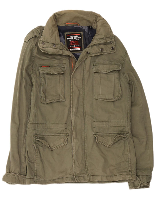 Ανδρικό Military Jacket Superdry Hooded UK 38 Medium Khaki Cotton
