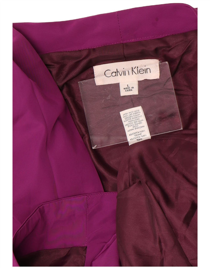 Calvin Klein Γυναικείο μπουφάν 3/4 μανίκια UK 16 μεγάλο μωβ πολυεστέρας