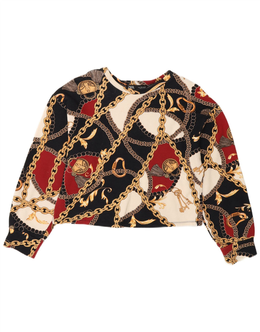 Γυναικεία φούτερ Zara Crop Graphic Jumper UK 10 Small πολύχρωμη