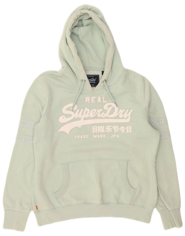 Superdry Γυναικείο Γραφικό Hoodie Jumper UK 14 Μεγάλο πράσινο βαμβακερό