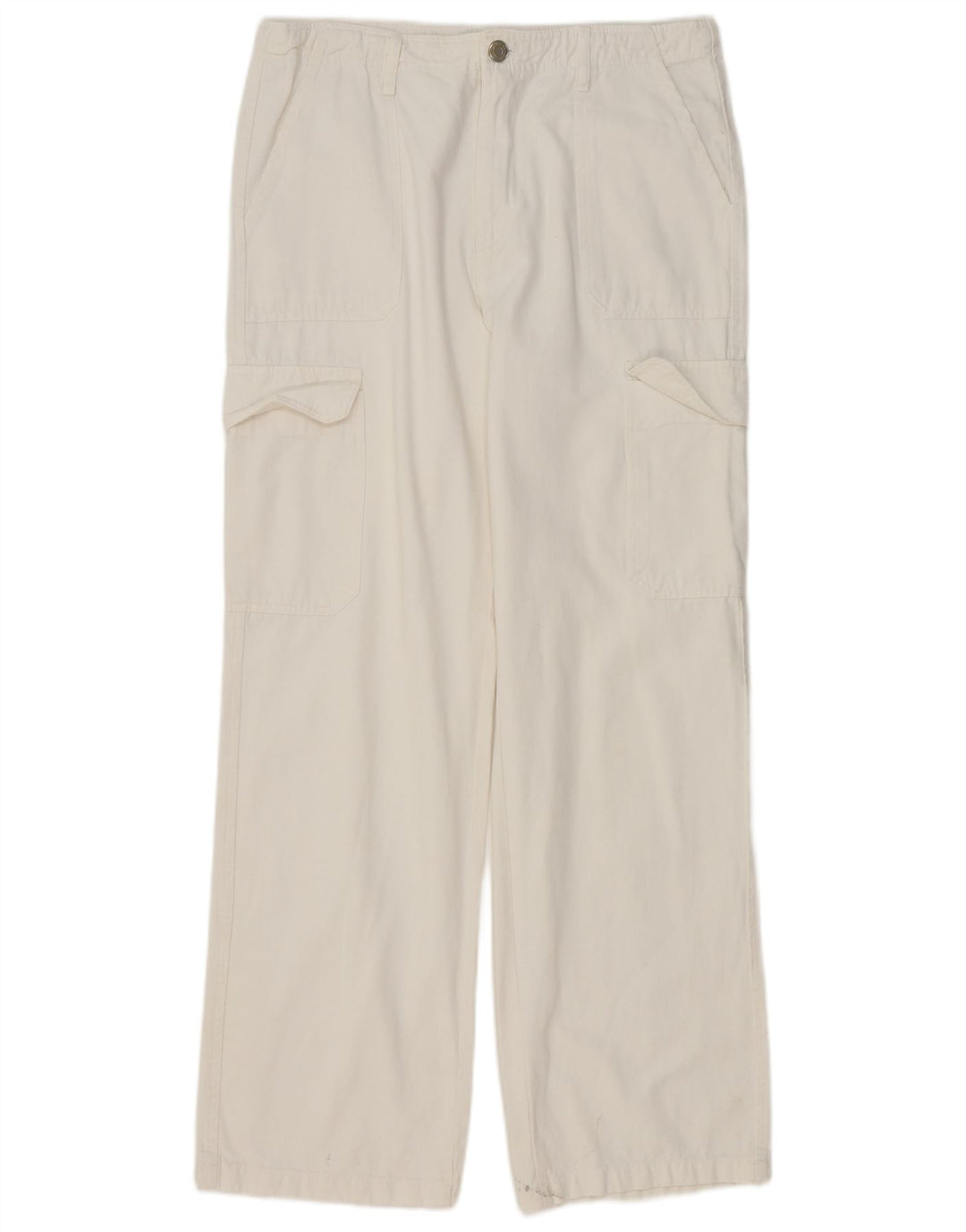 Zara Γυναικείο ίσιο παντελόνι Cargo EU 42 Large W32 L32 Λευκό