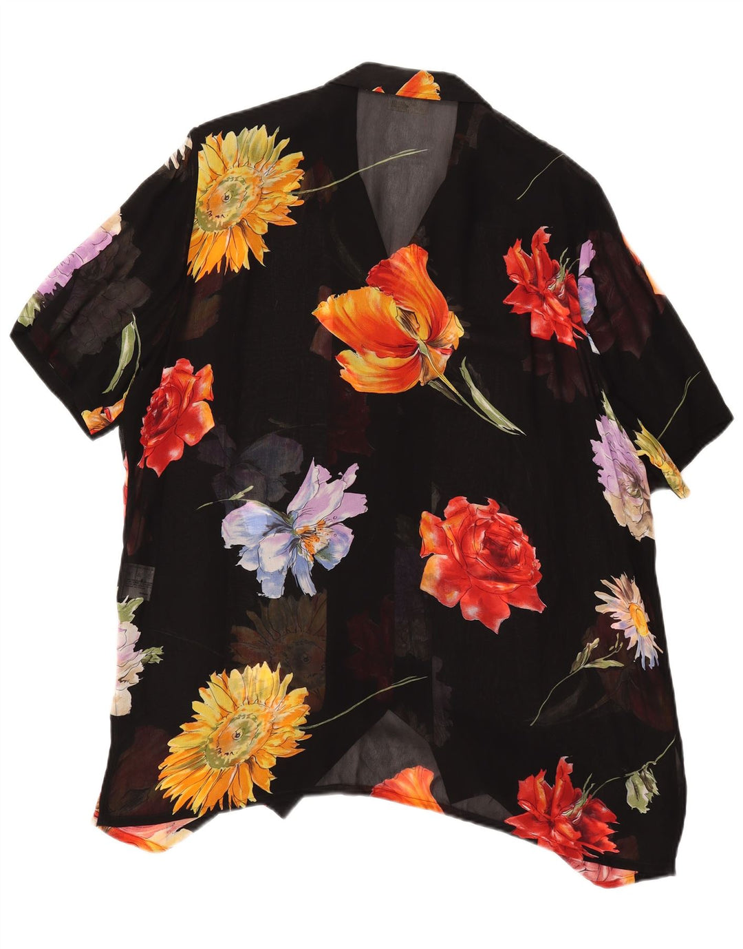 SOMMERMANN Γυναικεία See Through Μπλούζα UK 24 4XL Black Floral