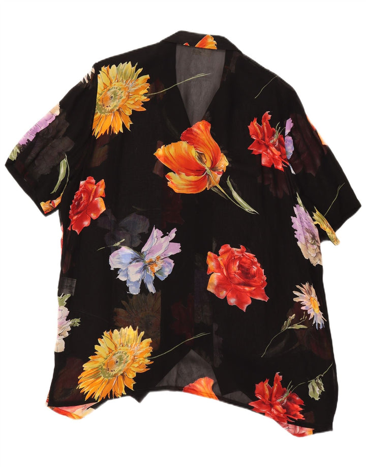 SOMMERMANN Γυναικεία See Through Μπλούζα UK 24 4XL Black Floral
