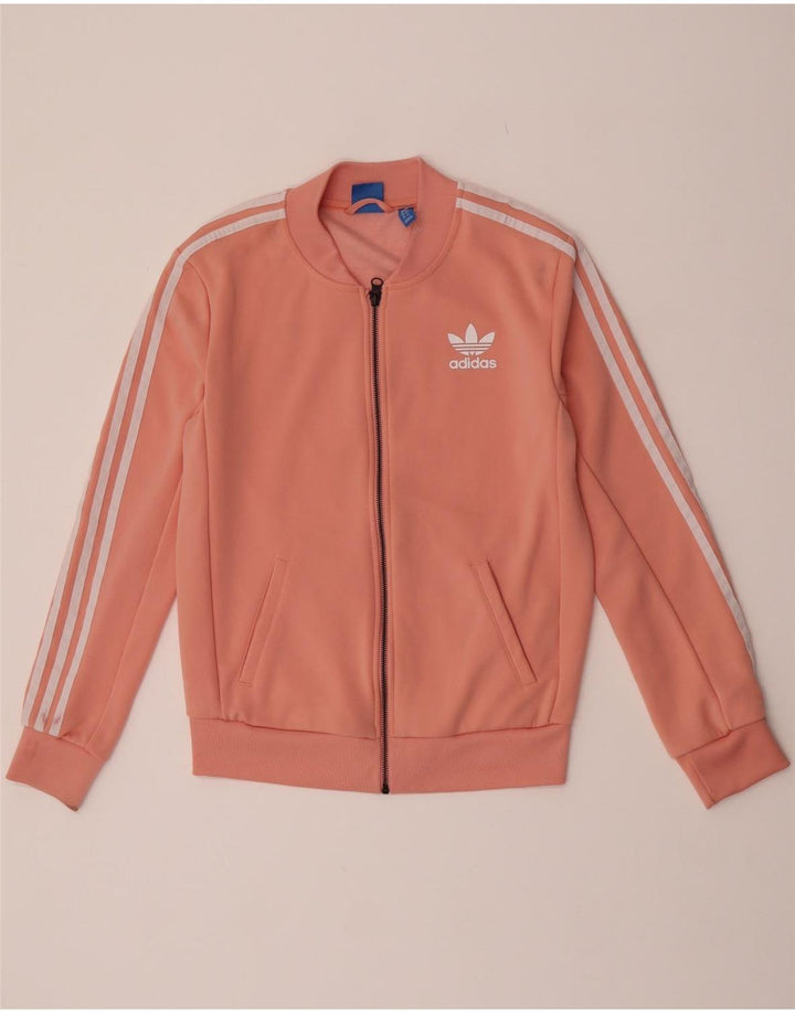 Γυναικεία αθλητική φόρμα γραφικών Adidas Top Jacket UK 8 Small Pink Polyester