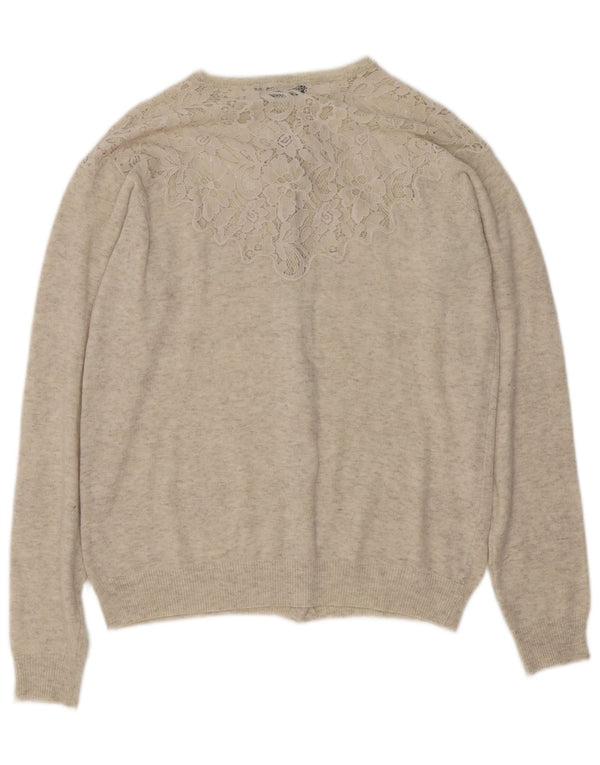 Zara Γυναικεία Ζακέτα UK 16 Large Beige Flecked
