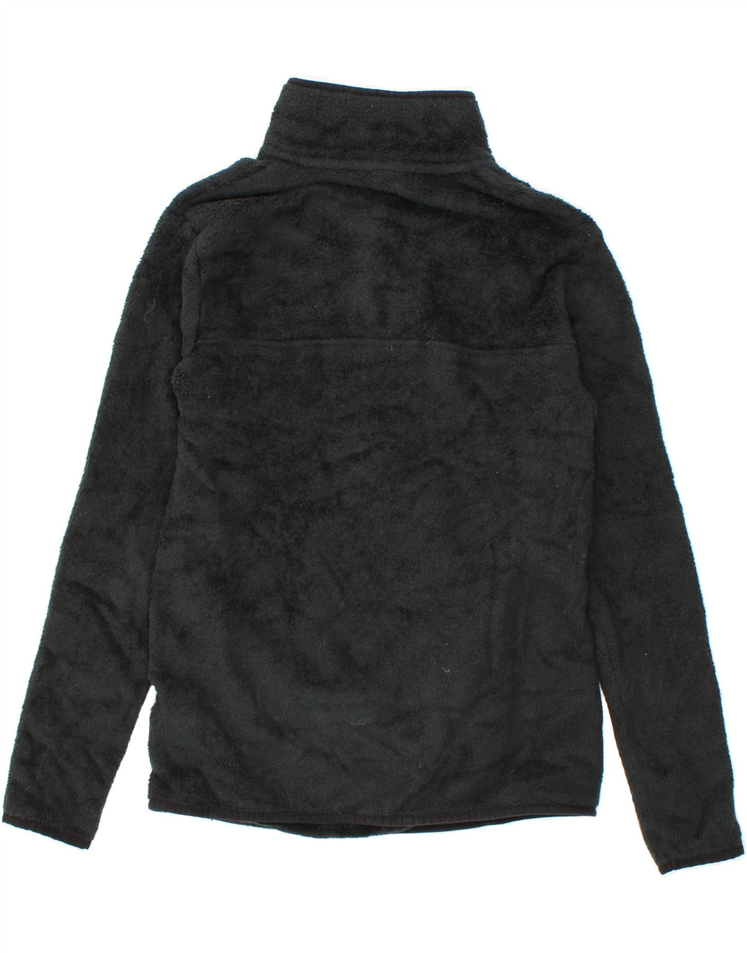 EDDIE BAUER Womens Button Neck Fleece Jumper UK 14 Medium Black Polyester Vintage Eddie Bauer and Second-Hand Eddie Bauer from Messina Hembry 