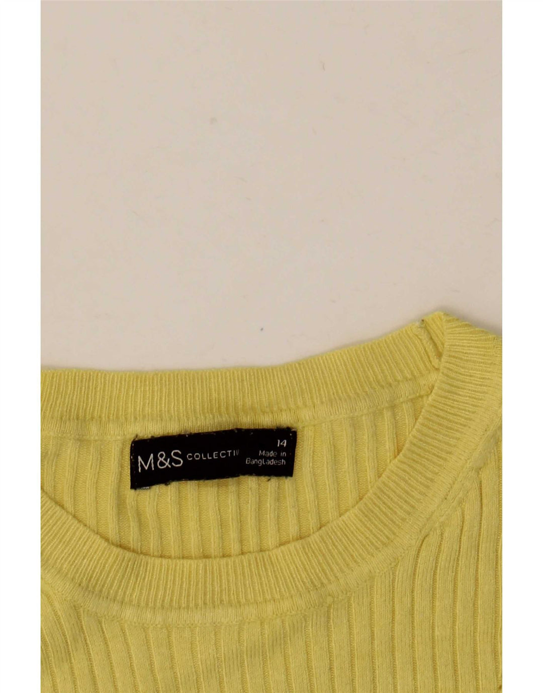 Marks & Spencer Γυναικείο πουλόβερ με λαιμόκοψη UK 14 Medium Yellow