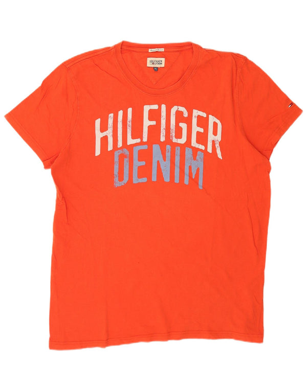 Ανδρικό γραφικό T-Shirt Tommy Hilfiger Top XL Orange