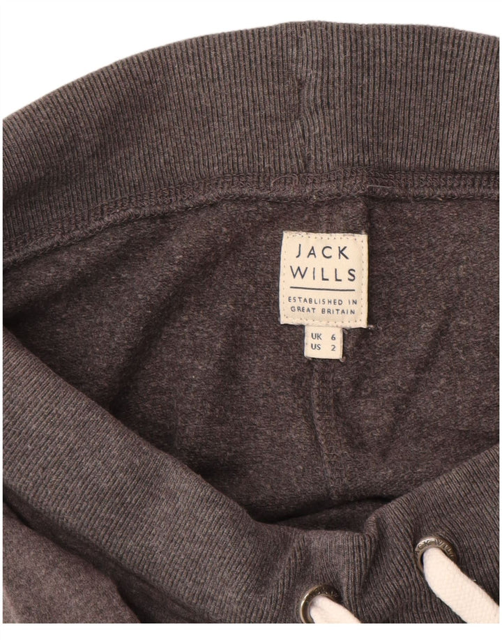 JACK WILLS Γυναικεία φόρμα αθλητικής φόρμας Graphic Crop UK 6 XS Γκρι βαμβακερό